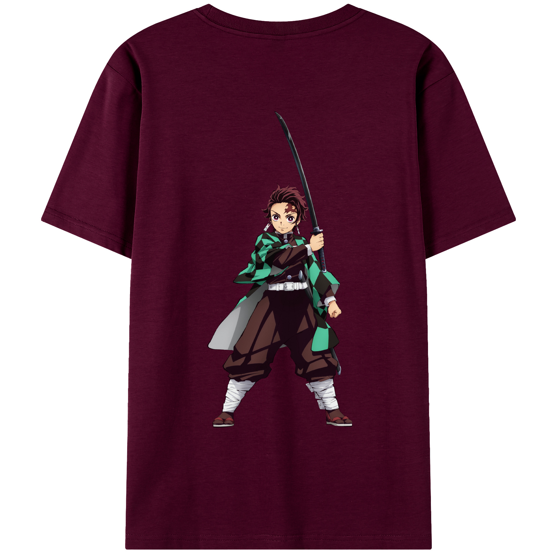 （画像用） 鬼滅の刃 竈門 炭治郎／かまど たんじろう Kamado Tanjirou レディース半袖Tシャツ(バックプリント)